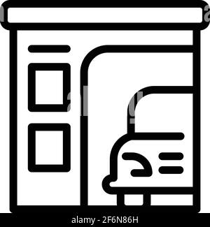 Symbol für geparktes Fahrzeug. Vektorsymbol für geparktes Fahrzeug für Webdesign auf weißem Hintergrund isoliert Stock Vektor