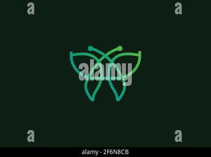 Schmetterling-Logo-Design und Icon-Vorlage. Vektorgrafik. Stock Vektor