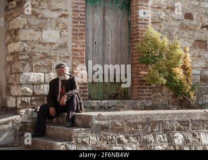 Giuseppe Spagnuolo unico abitante di Roscigno vecchia Stockfoto