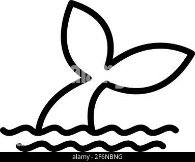 Grampus-Schweifsymbol. Umriss Grampus Tail Vektor-Symbol für Web-Design isoliert auf weißem Hintergrund Stock Vektor