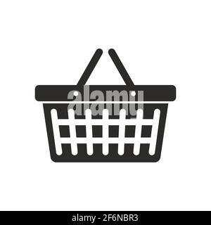 Warenkorb einfaches schwarzes Icon auf weiß Stock Vektor