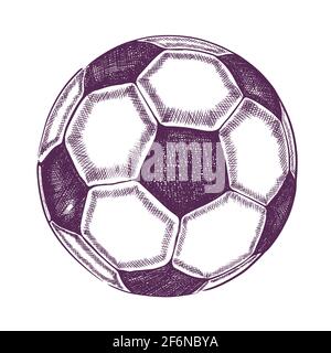 Ein Fußballball, der mit einem Stift gezeichnet wurde. Vektorgrafik Stock Vektor