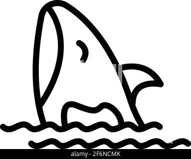 Symbol für Wasserorca-Killer. Skizzieren aquatischen Orca Killer Vektor-Symbol für Web-Design isoliert auf weißem Hintergrund Stock Vektor