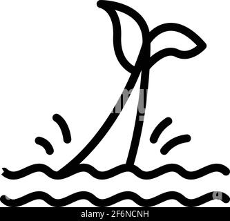 Symbol für den Säugetierorca. Umriss Mammal Orca Vektor-Symbol für Web-Design isoliert auf weißem Hintergrund Stock Vektor