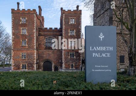 Lambeth Palace, Albert Embankment, London, England Stockfoto