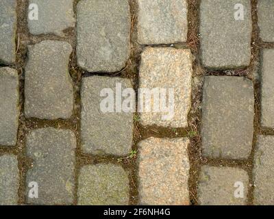Kopfsteinpflaster Pfad nach oben nach hinten Textur Stockfoto