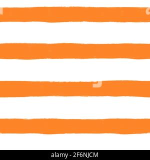 Abstrakt gemalte Linien nahtloser Hintergrund. Orange braun goldenen Streifen gewellte Pinsel Striche wiederholenden Hintergrund. Horizontaler gestreifter Hintergrund