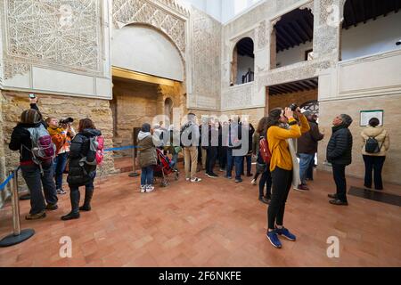 Cordoba, Andalusien, Spanien, Dezember 28 2016, Innenansicht der Sinagoga de Córdoba Stockfoto