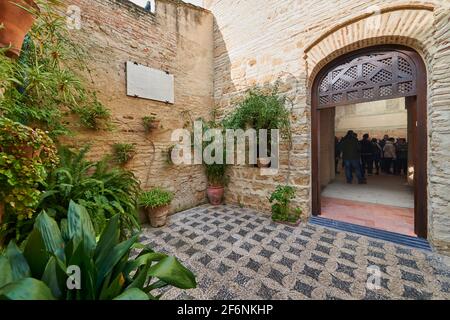 Cordoba, Andalusien, Spanien, Dezember 28 2016, Außenansicht der Sinagoga de Córdoba Stockfoto