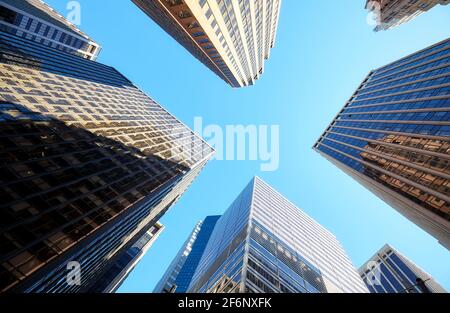 Blick auf Manhattan Hochhäuser, New York City, USA. Stockfoto