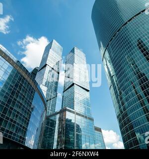 Moskau, Russland - 12. Juli 2020: International Business Center Moscow City. Gebäude der Zukunft. Stockfoto