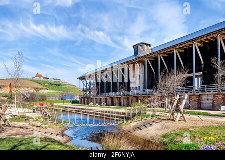 Gradierwerk an der Salzfabrik in Bad Dürkheim, Deutschland Stockfoto