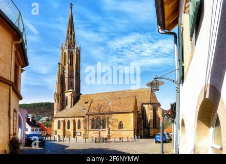 Blick auf die Schlosskirche in Bad Dürkheim Stockfoto