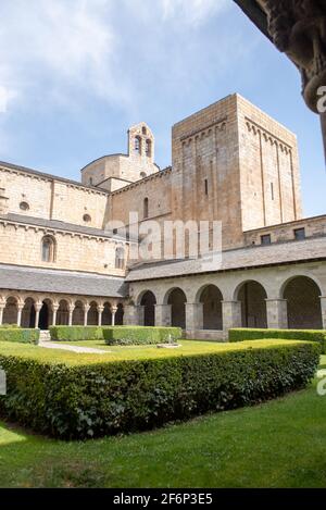 Gärten der Kathedrale von Santa Maria d'Urgell. Katalonien. Stockfoto