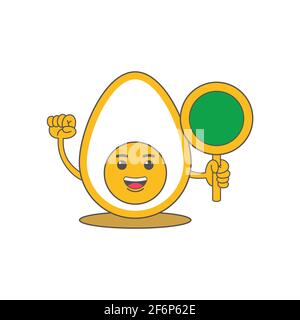 Ester-Ei-Emoticon mit Zeichen in der Hand Vektorbild Stock Vektor