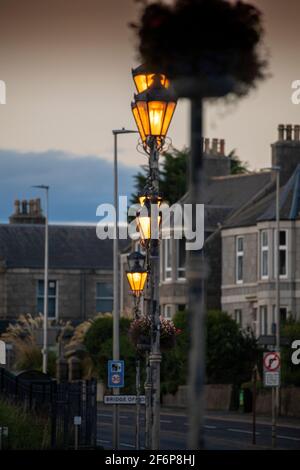 Vintage viktorianische Laternenpfosten, Bridge of Don, Aberdeen, Schottland Stockfoto