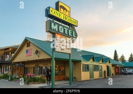 One Horse Motel in West Yellowstone Montana Stockfoto