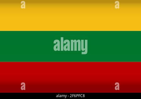 Vektor-Flagge von Litauen. Farbsymbol auf weißem Hintergrund isoliert. Bild der Flagge Litauens. Stock Vektor