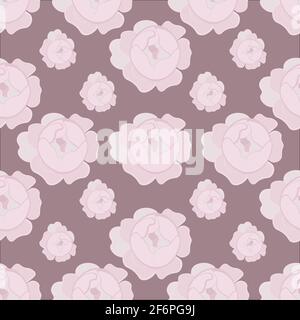 Handgezeichnetes, nahtloses Rosenmuster Stockfoto