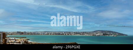 Tangier City Beach in Tanger, Marokko. Tanger ist eine große Stadt im Norden von Marokko. Tanger an der nordafrikanischen Küste am westlichen entranc entfernt Stockfoto