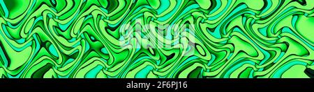 Heller grüner abstrakter Hintergrund. Mehrfarbiges Wellenmuster. Abstrakte psychedelisch Illustration Stockfoto