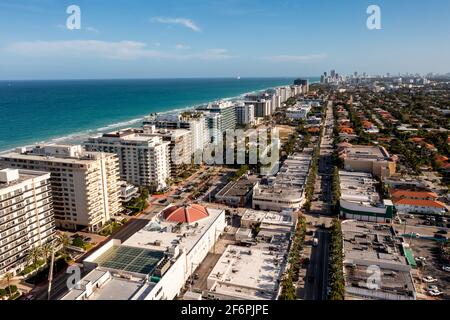 Schöne Luftaufnahme Surfside Miami FL Stockfoto