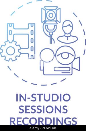 In-Studio-Sitzungen Aufnahmen Konzept Symbol Stock Vektor