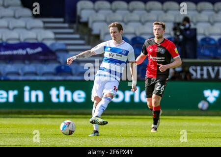 LONDON, GROSSBRITANNIEN. 2. APRIL QPRs Stefan Johansen beim Sky Bet Championship-Spiel zwischen den Queens Park Rangers und Coventry City am Freitag, den 2. April 2021 im Kiyan Prince Foundation Stadium, London. (Kredit: Ian Randall, Mi News) Kredit: MI Nachrichten & Sport /Alamy Live News Stockfoto