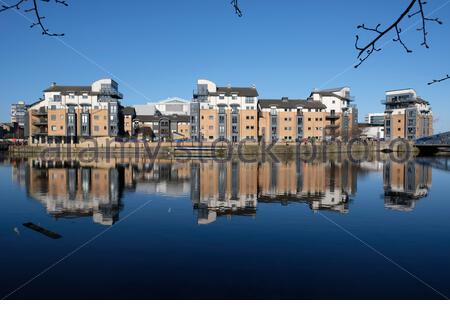 Moderne Wohnsiedlung an der Shore Leith, Edinburgh, Schottland Stockfoto