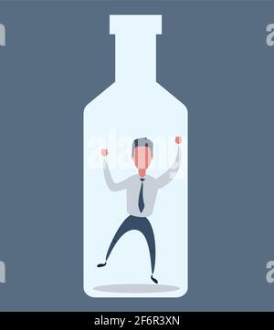 Alkoholismus. Konzeptionelle Veranschaulichung für Alkoholismus. Stock Vektor