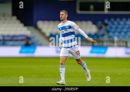 LONDON, GROSSBRITANNIEN. 2. APRIL QPRs Dom Ball während des Sky Bet Championship Spiels zwischen Queens Park Rangers und Coventry City im Kiyan Prince Foundation Stadium, London am Freitag, 2. April 2021. (Kredit: Ian Randall, Mi News) Kredit: MI Nachrichten & Sport /Alamy Live News Stockfoto