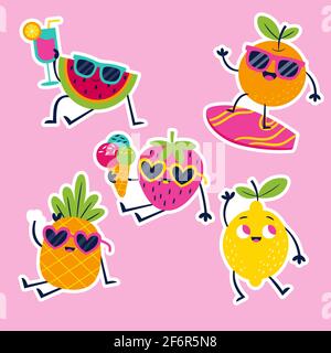 Sommer Elemente Kollektion Vektor Illustration. Stock Vektor