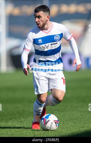 London, Großbritannien. April 2021. ILIAS Vorsitzender der Queens Park Rangers während des EFL Sky Bet Championship-Spiels zwischen Queens Park Rangers und Coventry City im Kiyan Prince Foundation Stadium, London, England am 2. April 2021. Foto von Salvio Calabrese. Nur zur redaktionellen Verwendung, Lizenz für kommerzielle Nutzung erforderlich. Keine Verwendung bei Wetten, Spielen oder Veröffentlichungen einzelner Clubs/Vereine/Spieler. Kredit: UK Sports Pics Ltd/Alamy Live Nachrichten Stockfoto