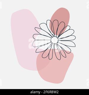 Vektor Blumen handgezeichnete Logo-Vorlage. Stock Vektor