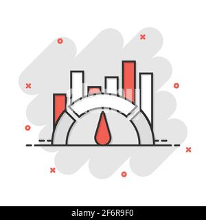 Benchmark messen Symbol im Comic-stil. Dashboard Bewertung vektor Cartoon Illustration auf weißem Hintergrund isoliert. Fortschritt Service Business Konzept sp Stock Vektor