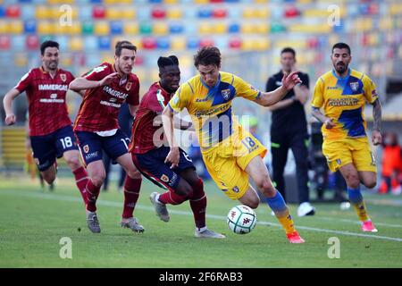 Andrija Novakovich von Frosinone in Aktion während der italienischen Meisterschaft, BKT Lega Serie B Fußballspiel zwischen Frosinone Calcio und AC Reggiana am 2. April 2021 im Benito Stirpe Stadion in Frosinone, Italien - Foto Federico Proietti / DPPI Stockfoto