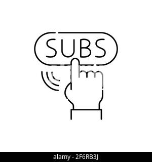Symbol für die Farblinie der Schaltfläche „Abonnieren“. Piktogramm für Webseite, mobile App, Promo. UI UX GUI Design Element. Bearbeitbare Kontur. Stock Vektor