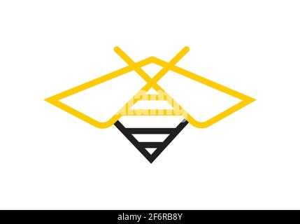 Bee Konzepte Logo Design Vektor Illustration. Honey Bee Icon grafische abstrakte Vorlage Stock Vektor