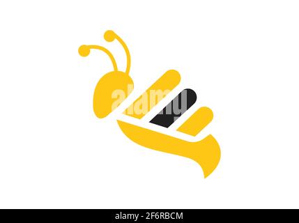 Bee Konzepte Logo Design Vektor Illustration. Honey Bee Icon grafische abstrakte Vorlage Stock Vektor