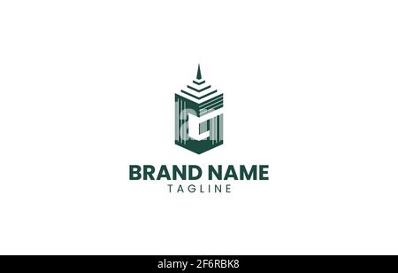 Buchstabe G Building Tower Logo Design Vektor-Vorlage geeignet für Immobilien Immobilien Business Produkt und Service Stock Vektor