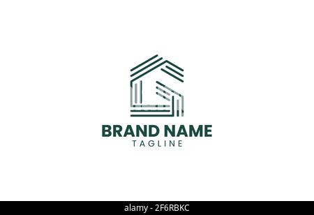 Buchstabe G Building House Logo Design Vektor-Vorlage geeignet für Immobilien Immobilien Business Produkt und Service Stock Vektor