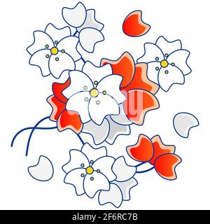 Nahtlose Blumenbordüre mit Rosen und Schmetterlingen Stock Vektor