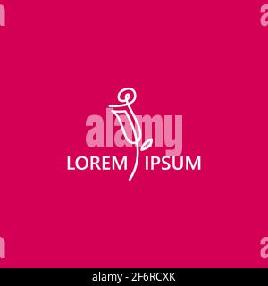 Simple Vector of Flower Line Logo Design Template geeignet für Frau, Schönheit, Mode-Boutique-Marke Stock Vektor