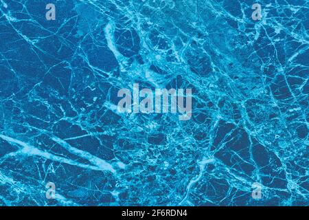 Blaue Malachit Stein Fliese Textur, abstraktes Muster von Rissen Marmorplatte Hintergrund. Stockfoto