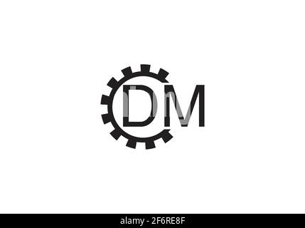 Vektorvorlage für Logo-Design im Format „Letter D M“. DM Letter Logo Design Stock Vektor