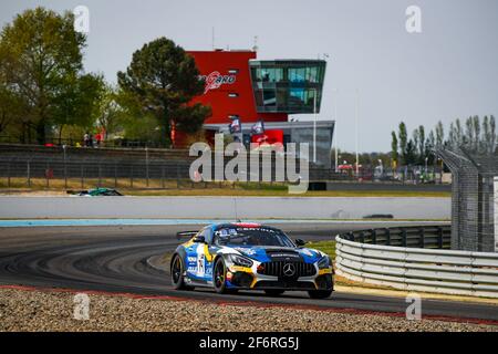 74 JOULIE Enzo (FRA), BAUD Sébastien (FRA), CD Sport, Mercedes-AMG GT4, Aktion beim 1. Lauf des Championnat de France FFSA GT - GT4 France 2021, vom 3. Bis 5. April 2021 auf dem Circuit Paul Armagnac, in Nogaro, Frankreich, Frankreich - Foto Florent Gooden / DPPI Stockfoto