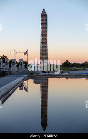 Das Washington Monument wurde im Oktober 2013 in Washington DC, USA, unter Denkmalschutz gestellt. Stockfoto