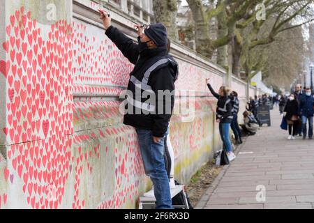 Die nationale Gedenkmauer, London South Bank, England Stockfoto