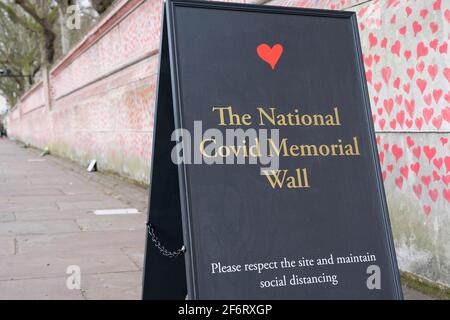 Die nationale Gedenkmauer, London South Bank, England, Großbritannien Stockfoto
