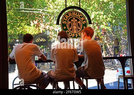 Original Starbuck Kaffee, Seattle Washington Stockfoto